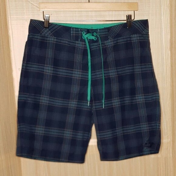 Prana Mens Plaid Board Shorts 34 - Picture 1 of 7